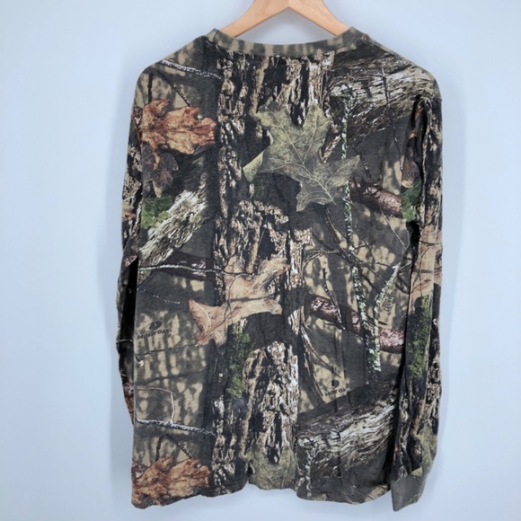 Mossy Oak by Staghorn Mens Tshirt Size Large Camo Long Sleeve Crewneck Hunting - Picture 5 of 9